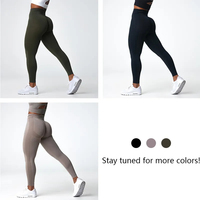 Ensemble de leggings de sport et yoga sans couture, taille haute, effet push-up fessier, personnalisable, neuf et de haute qualité