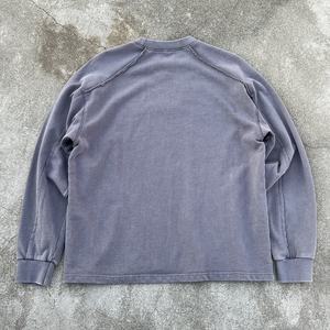 Sudadera con Capucha Raglán Extra Grande de Estilo Urbano, Sudadera de Algodón French Terry Lavada al Ácido para Hombre, Sudadera con Cuello Redondo y Logotipo Personalizado Bordado - Product Image 2