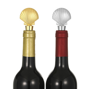 Seashell Shape <b>Wine</b> Stopper Alloy Metal With Rubber Seal For Bottle Sealing Party Gift - Product Image 2