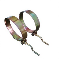 Collier de serrage pour tuyau minier, réglable, en acier finition zinc, double ligne, usage industriel intensif, diamètre 51 mm, impérial (pouces)