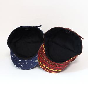 Casquettes Pillbox Rétro à Dessus Plat Rayées avec Patch en Cuir Personnalisé, Logo Gaufré, Motifs Folkloriques, Impression Numérique, Unisexe, Boucle Métallique - Product Image 6