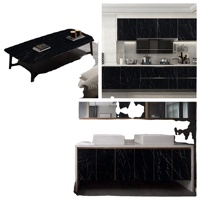 Panneau mural en PVC marbré de 2 mm d'épaisseur, haute brillance, revêtement UV, imperméable, résistant à l'humidité, plaque de pierre artificielle pour bureau, hall d'hôtel
