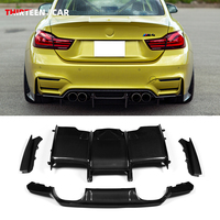 Diffuseur de pare-chocs arrière en fibre de carbone style PSM 4 pièces pour BMW M3 F80 M4