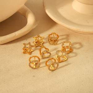 <b>Clip</b>-on Earrings <b>Star</b> Shape Zinc Alloy 18k Gold Plated Party Jewelry TE6898-FW - Product Image 2
