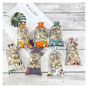 Pochette en toile et en organza écologique avec cordon de serrage, imprimé numérique personnalisé - Product Image 1