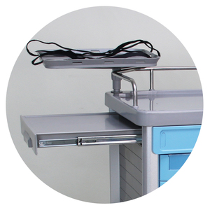 Carrello di emergenza autorizzazione marchio MN-EC009 con supporto defibrillatore AED per uso ospedaliero - Product Image 5