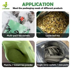 エコフレンドリーパーソナライズカスタムマット再利用可能ジップロックスタンドアップポーチクラフト紙お茶包装袋クリア窓付き - Product Image 5