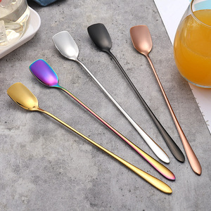 Cuchara de Acero Inoxidable 304 con Mango Largo, Cuchara para Bar, Cuchara para Mezclar Bebidas, Cuchara Cuadrada para Helado y Cócteles - Product Image 2