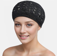 Gorro de punto Kufi para mujer, redes para el pelo, gorro de ganchillo, Red de redecilla, gorro Koopy para dormir, turbante, gorro de ganchillo de punto hecho a mano