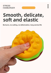 Hot New 3D Hamburger Ball Silicone Squeeze Toy Stress-Relieving <strong>Gadget</strong> for <strong>Kids</strong> Adults Novelty Exhausting Toy - Product Image 2