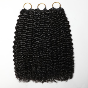 Extensions de cheveux humains 100% faites à la main, extensions de cheveux humains au crochet, extensions permanentes non traitées pour femmes, couleur naturelle, peuvent être teintes - Product Image 1