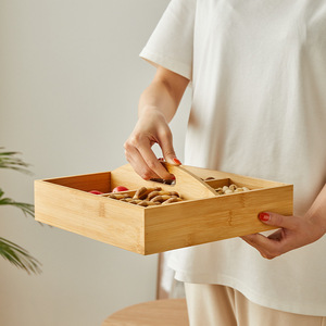 Boîte à fruits secs de style chinois, poignée en bois massif, boîte à bonbons, plateau à bonbons de mariage, plateau pour cadeaux de naissance, plateau à noix, boîte cadeau - Product Image 2