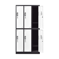 Casier de rangement pour vêtements de travail, casier en acier pour l'école, armoire à 6 portes en acier