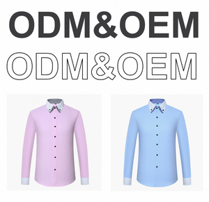 Vente en gros d'usine chinoise Chemise d'affaires coupe ajustée pour hommes à manches longues anti-rides de couleur contrastante pour le printemps Vêtements de cérémonie - Product Image 4
