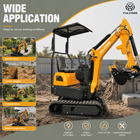 Mini-excavatrice Fulcore conforme aux normes CE, avec vérins hydrauliques montés sur le dessus et chenilles en caoutchouc, pour le marché mondial