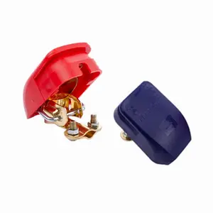 car brass battery terminal with protect cover red blue insulating lid copper top post terminals