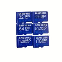 Carte mémoire TF Samsung Memory Pro Plus U3 A2 V30 Classe 10 avec adaptateur SD, mini carte SD de stockage, compatible caméra 4K