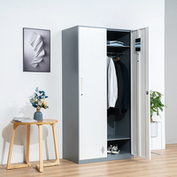 Armoire contemporaine à double porte en acier armoire pliable en métal pour étudiants pour atelier, hôtel ou appartement
