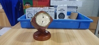 Hadiah Promosi Bisnis jam Alarm meja kayu 3 dalam 1 langkah gerakan Barometer higrometer