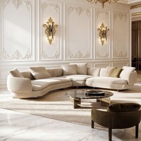 Canapé italien minimaliste pour la nouvelle collection Vivienne, ensemble de canapés en tissu en forme d'arc, librement combinable, pour salons de villas, grande taille