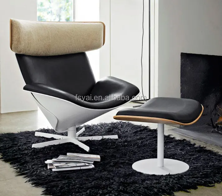 Muebles de salón modernos italianos populares, muebles de diseñador, sillón giratorio de ocio, silla con acento