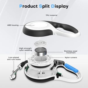สายจูงสุนัขแบบยืดหดได้ 5 เมตร ดีไซน์ใหม่ พร้อมไฟ LED - Product Image 2