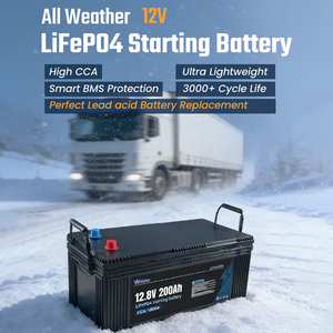 Batterie de démarrage LiFePO4 12V 200Ah 1500 CCA : 70 % plus légère, 3000+ cycles, BMS intelligent pour VR, yachts et engins de construction - Product Image 2