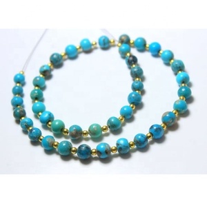 La Bella Durmiente Natural, Arizona, turquesa, suave, redondo, 8 pulgadas, cuentas sueltas, piedras preciosas para la fabricación de joyas, hebras de piedra - Product Image 5