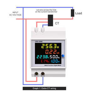 6in1 110V/220V/380V Din Rail <span class=keywords><strong>AC</strong></span> năng lượng điện tần số <span class=keywords><strong>Meter</strong></span> hoạt động kWh Điện áp 100A hiện tại Hệ số công suất mét - Product Image 6