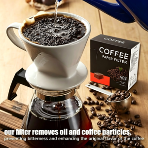 Filtres à café coniques, filtres à café en papier jetables, filtres en papier naturel pour cafetière et machine à café 100 pièces - Product Image 1