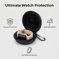 Étui de montre intelligente en EVA imperméable avec logo personnalisé, pochette zippée, sac de rangement semi-rigide portable pour les voyages en extérieur, montres intelligentes