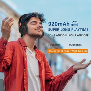 Fones de Ouvido Supra-Auriculares com Cancelamento Ativo de Ruído, Modo Transparência e Conforto para Viagens, Deslocamentos e Música - Product Image 6