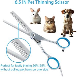 ชุดกรรไกรตัดแต่งขนสุนัข สแตนเลสสตีล สำหรับมืออาชีพ พร้อมหวีและกล่องเก็บ - Product Image 5