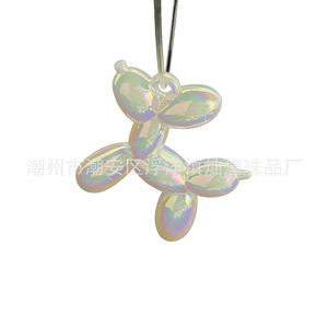 Pendentif en acrylique en forme de chien ballon, perle irisée transparente en porcelaine blanche, grande taille, décoration pour téléphone portable - Product Image 5