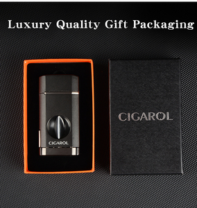 Accendino antivento a tripla fiamma a getto ricaricabile a gas butano con tagliasigari, tipo <span class=keywords><strong>Zippo</strong></span> - Product Image 6