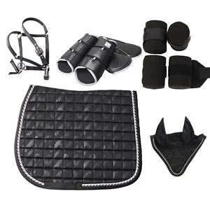 Premium Quality Horse Riding Products High End Saddle Blanket for Horse Racing Matchy Set Customize Black Saddle Pads Set