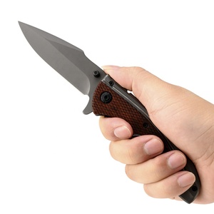 Cuchillo de bolsillo táctico de supervivencia para acampar plegable de alta calidad, hoja plegable portátil con mango de madera para exteriores para uso Industrial - Product Image 6