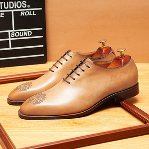 Chaussures habillées pour hommes en cuir véritable, faites à la main, sur mesure, à semelle épaisse de haute qualité, antidérapantes, style décontracté. - Product Image 3