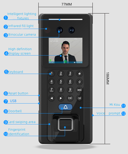 Terminal d'horloge biométrique de gymnase Lecteur de carte d'empreintes digitales Présence de porte avec système d'entrée SDK - Product Image 5