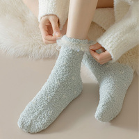 Nouveauté Chaussettes duveteuses en dentelle pour femmes, chaudes et douces, chaussons d'hiver personnalisés, chaussettes moelleuses