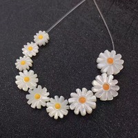 Perles de fleurs MOP en gros - Perles de coquillages en forme de marguerite entièrement percées en rose, blanc os et corail, perles en vrac