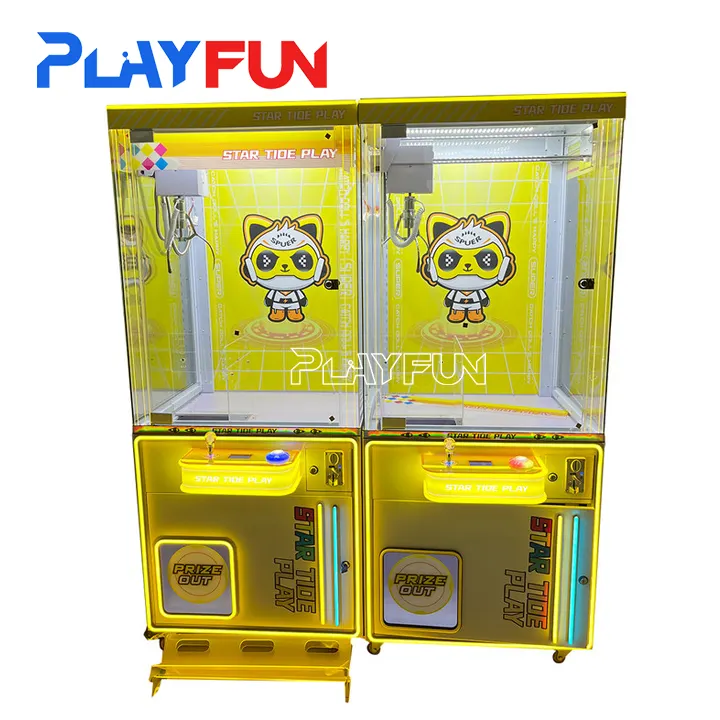 Playfun Hot Sell Coin Operated Multiple Colour Usa Plush Doll Toy Claw Crane Machine Star Claw Prize Game Machine