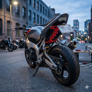 Acessórios de Modificação para Motocicletas Suporte de Placa de Licença em Alumínio CNC em Forma de Peixe Dourado Universal - Product Image 4