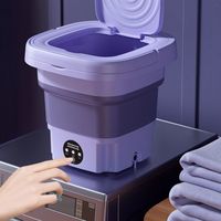 Machine à laver pliable 6L portable pour chaussettes, sous-vêtements et culottes, machine à laver domestique rétractable 3 modèles avec essorage