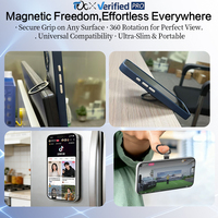 Support de téléphone magnétique rotatif à 360°, pliable et flexible, avec hauteur réglable, pour tableau de bord de voiture, lit, portable, en alliage d'aluminium et PC