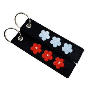 Label Tenun Bordir Gantungan Kunci Personalisasi Fashion Jet Tag untuk Carabiner & Gantungan Kunci Bordir Kain Promosi Kustom - Product Image 6