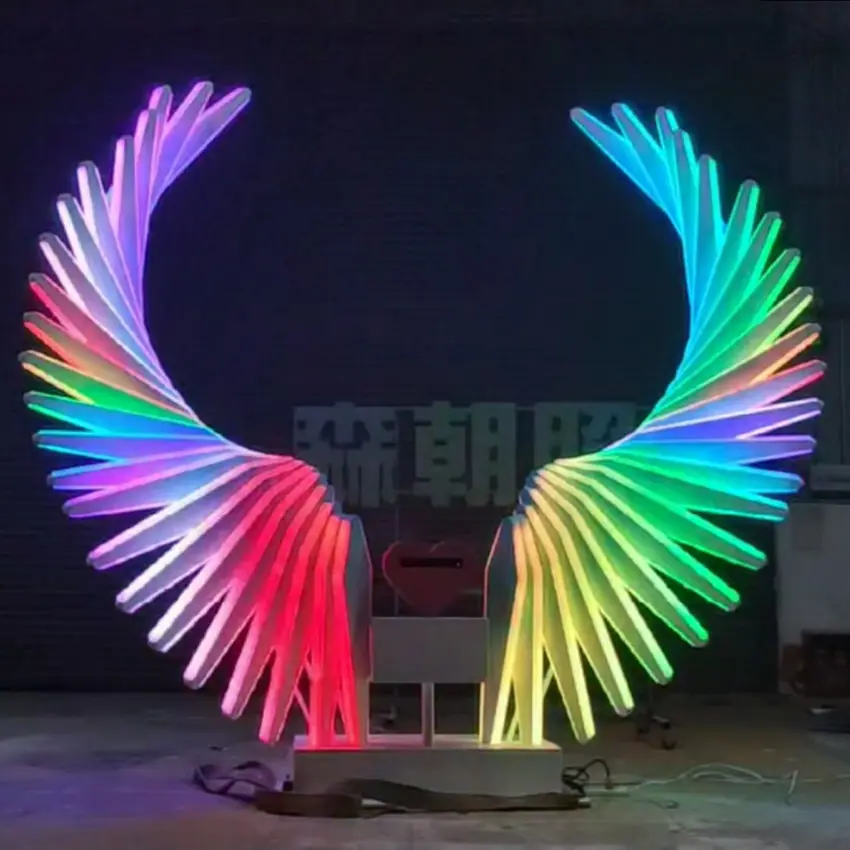 Modern Angel Wings LED Motif Light Accept Customized IP65 Waterproof