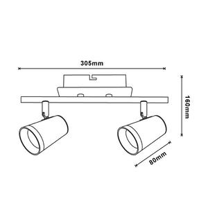 Applique murale GU10, 2 spots, design moderne, éclairage réglable, idéal pour créer des ambiances chaleureuses et fonctionnelles dans - Product Image 1