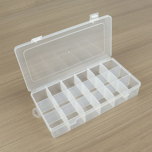 Transparent Plastic 18 Compartment Storage <b>Box</b> For Fishing <b>Tackle</b> Parts Beads Rubber Bands Desktop Organizer - Product Image 3