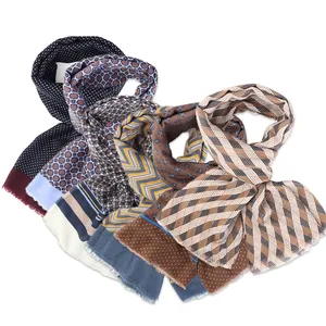 Nuovo Design sciarpa invernale morbida in stile italiano cotone lino a righe Plaid sciarpe lunghe da donna scialle moda uomo sciarpa